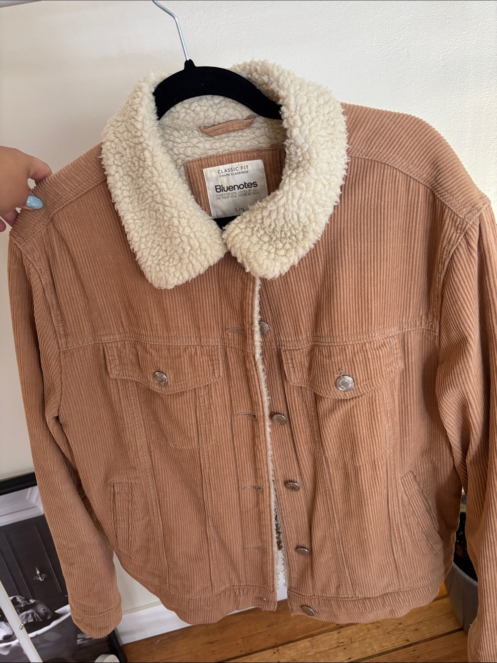 Bluenotes Women's Tan Corduroy Sherpa-Trim Jacket